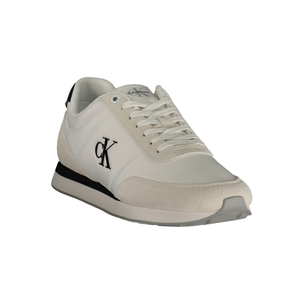 Calvin Klein White Athletic-Style Polyester Sneakers
