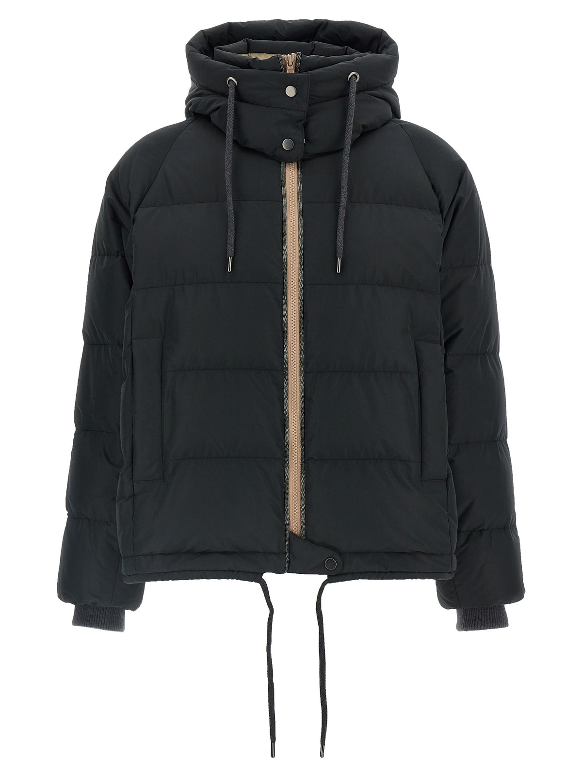 Brunello Cucinelli Schwarze Baumwoll-Shell-Jacke