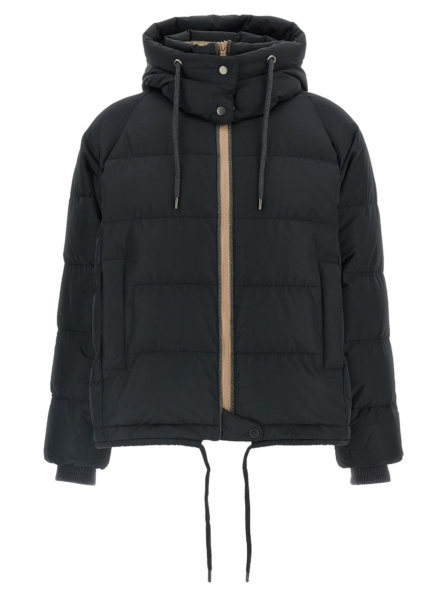 Brunello Cucinelli Schwarze Baumwoll-Shell-Jacke