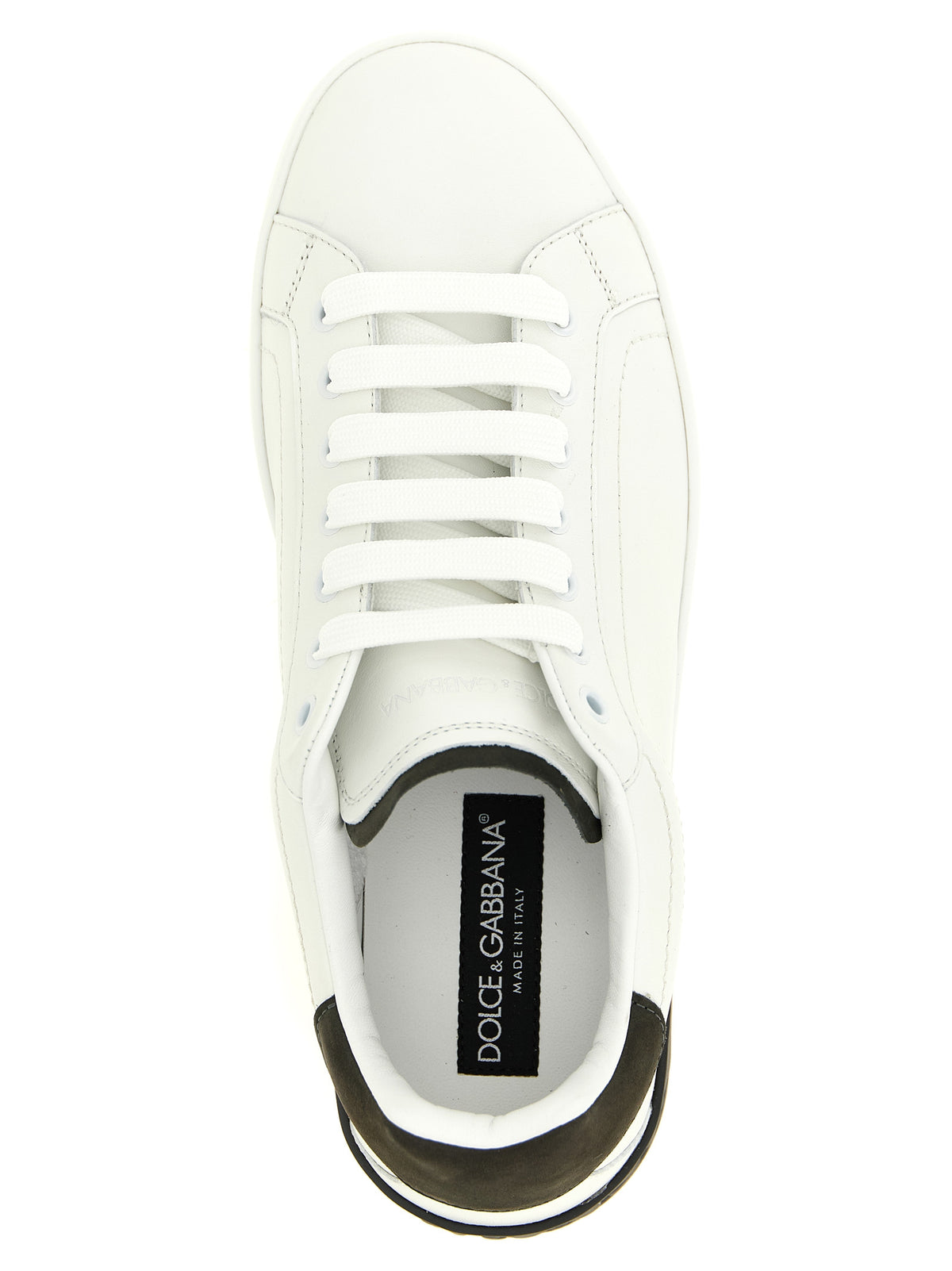 Dolce & Gabbana Weiße Kalbsleder Low-Top-Sneaker