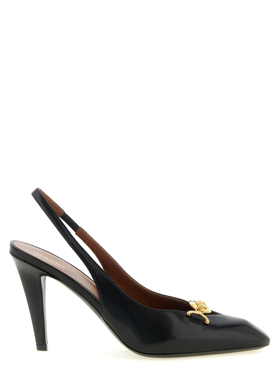 Versace Black High-Heel Lambskin Pumps