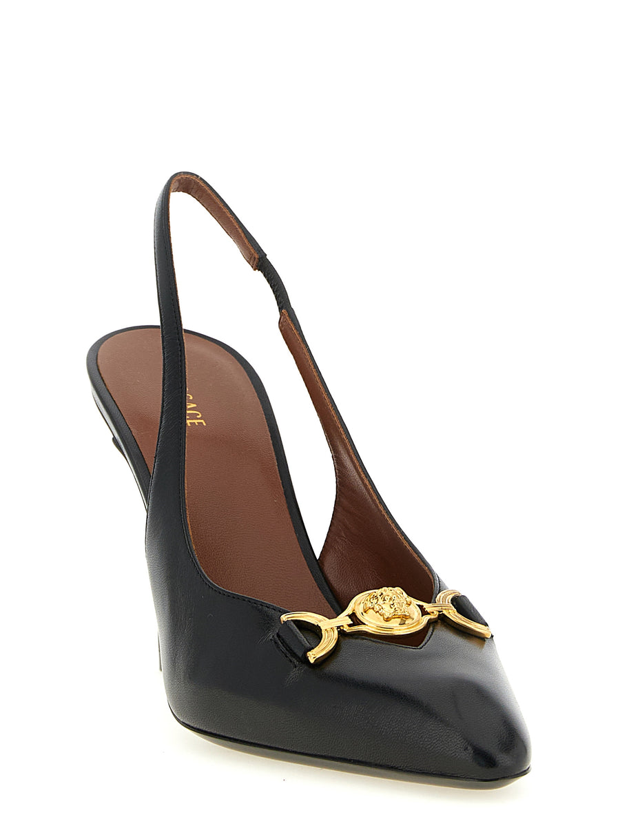 Versace Black High-Heel Lambskin Pumps