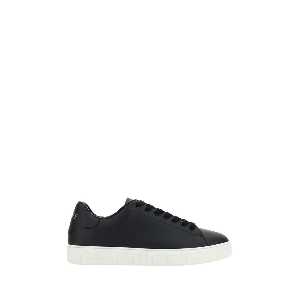 Versace Black Bos Taurus Calfskin Low-Top Sneakers