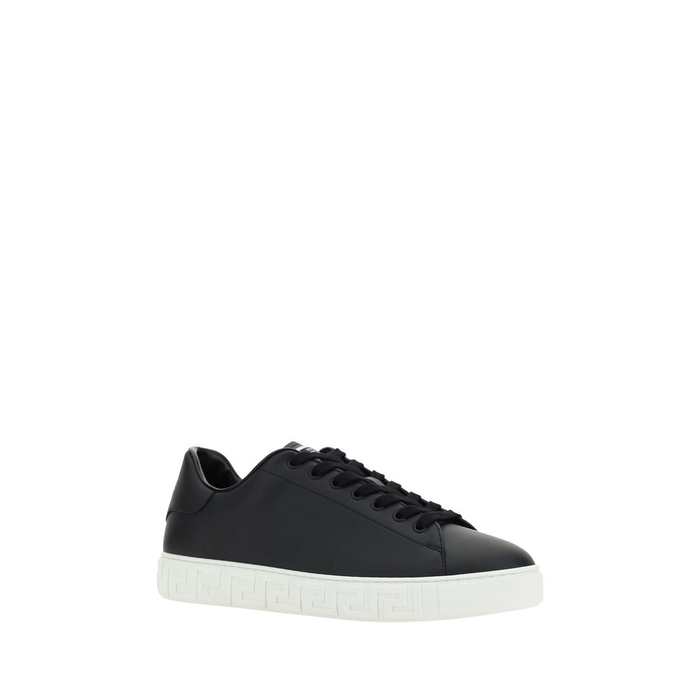 Versace Black Bos Taurus Calfskin Low-Top Sneakers