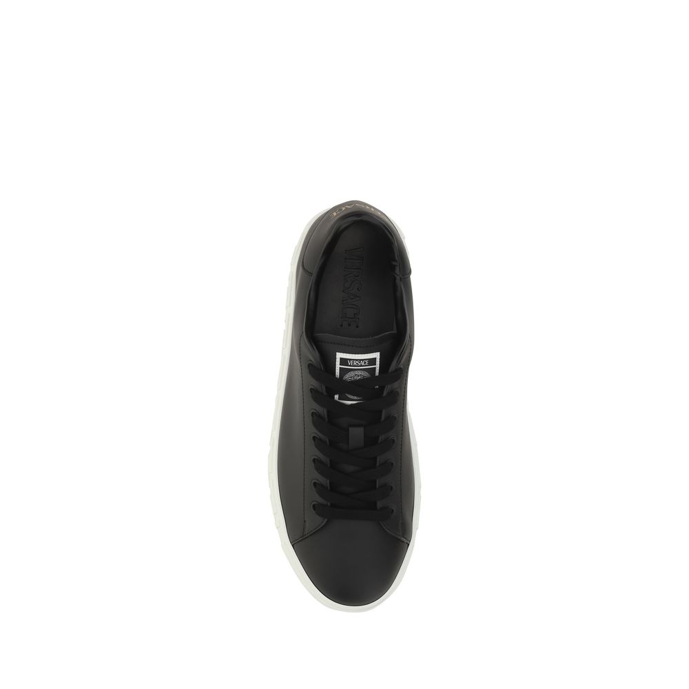 Versace Black Bos Taurus Calfskin Low-Top Sneakers
