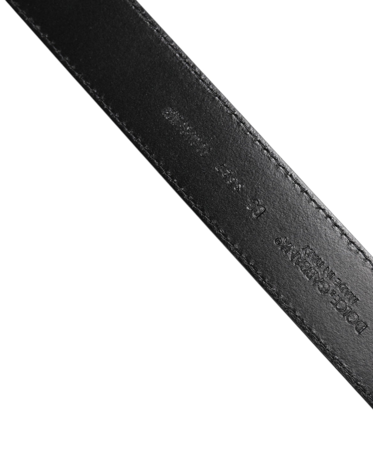 Dolce & Gabbana Black Calfskin Belt with Classic Silver Buckle