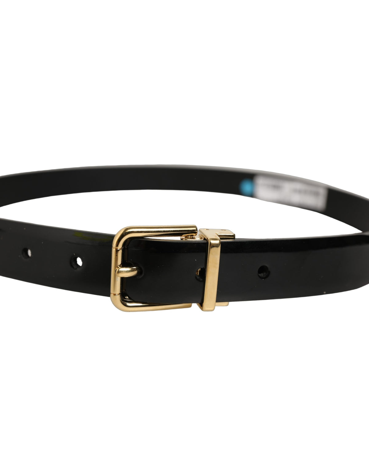 Dolce & Gabbana Black Classic Leather Belt with Gold-Colored Buckle