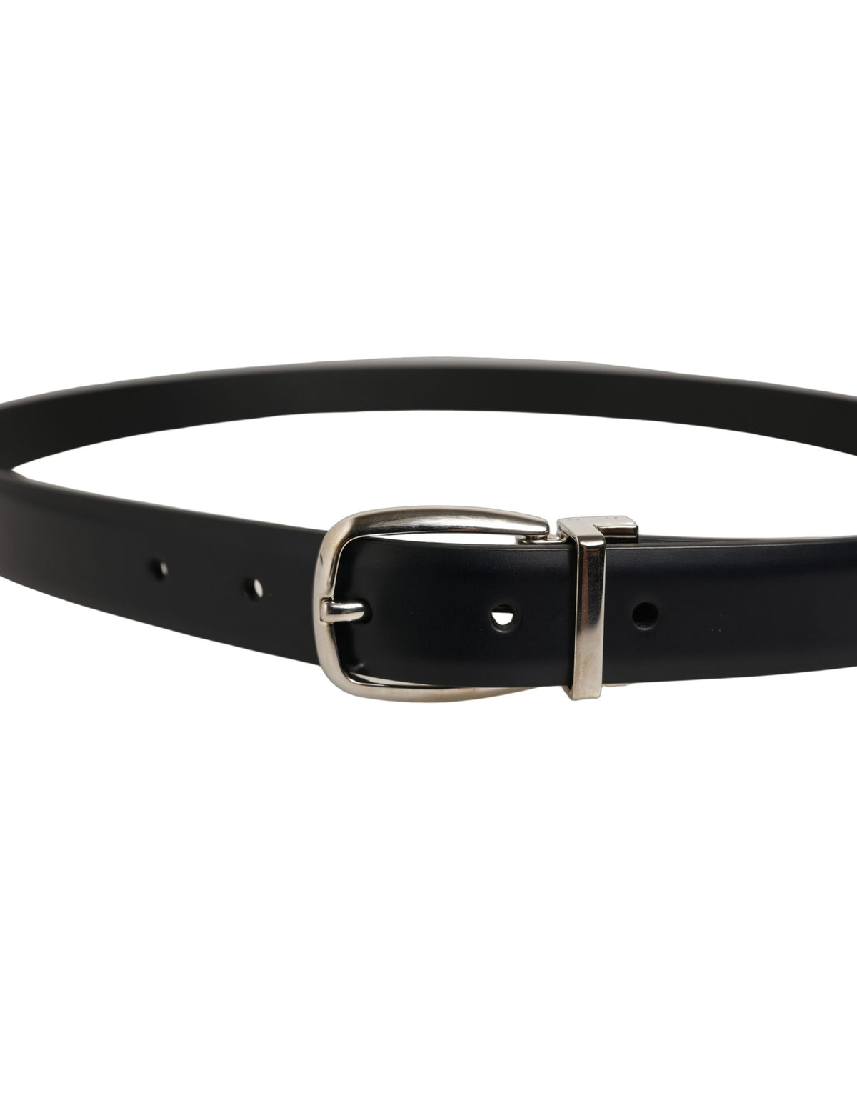 Dolce & Gabbana blue calfskin belt with silver-tone buckle