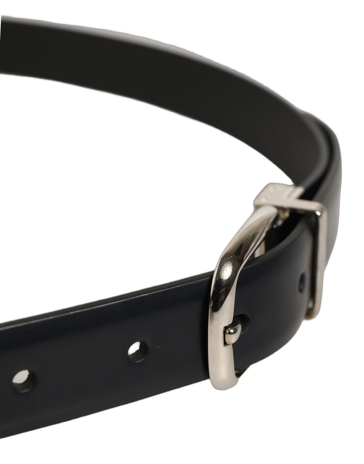 Dolce & Gabbana blue calfskin belt with silver-tone buckle