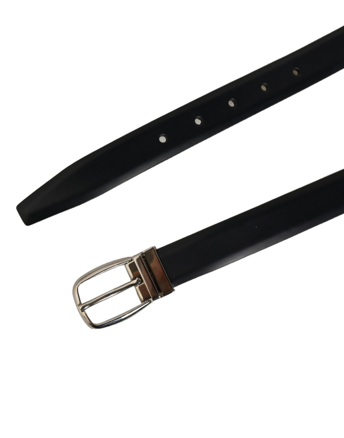 Dolce & Gabbana blue calfskin belt with silver-tone buckle