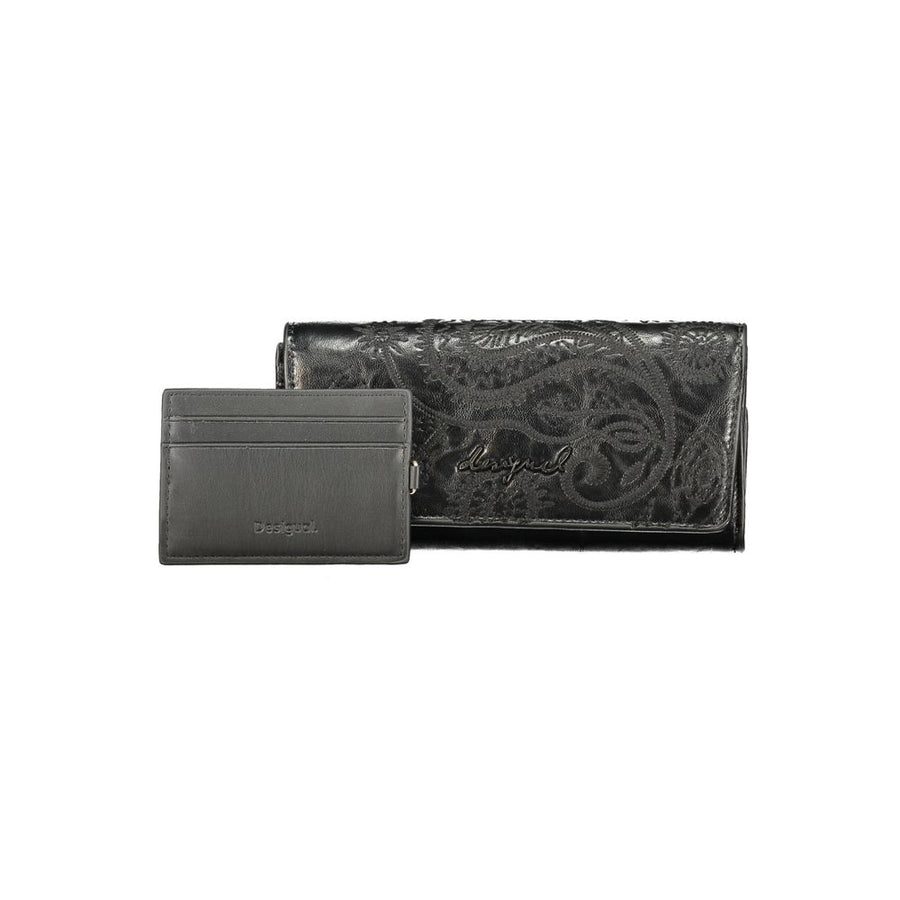 Desigual Schwarze Damen Geldbörse aus Polyurethan