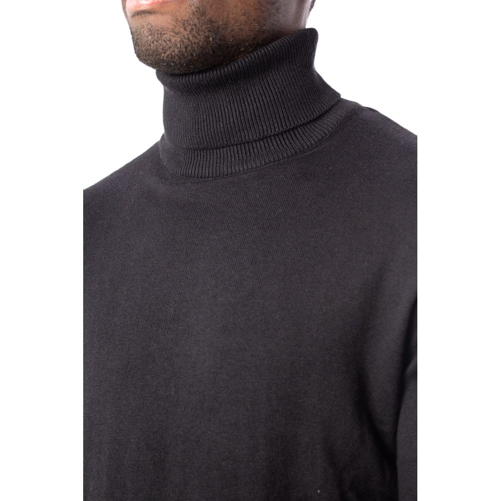 Jack Jones Schwarzer Baumwollrollkragenpullover