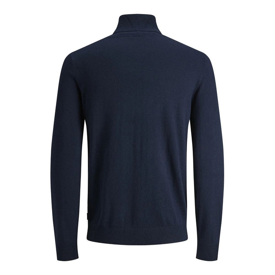 Jack Jones Blue Cotton Roll Neck Jumper