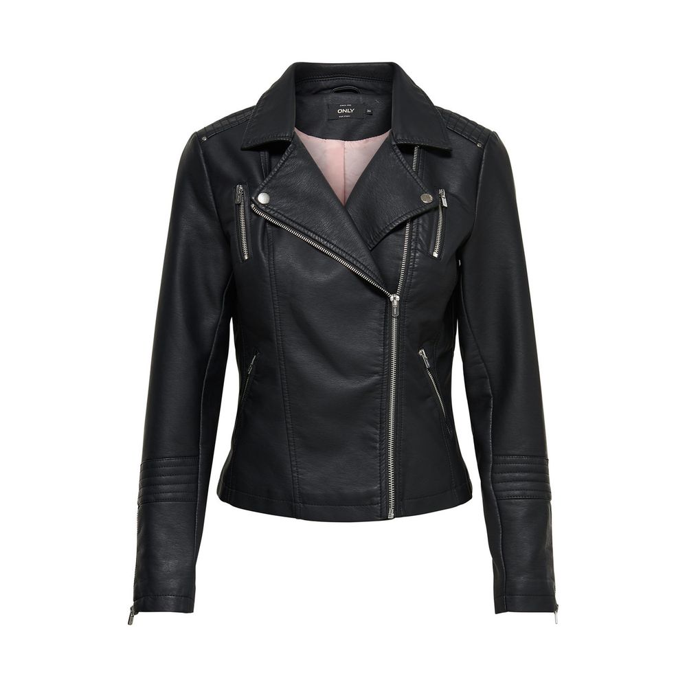 Only Schwarze Bikerjacke aus Viskose