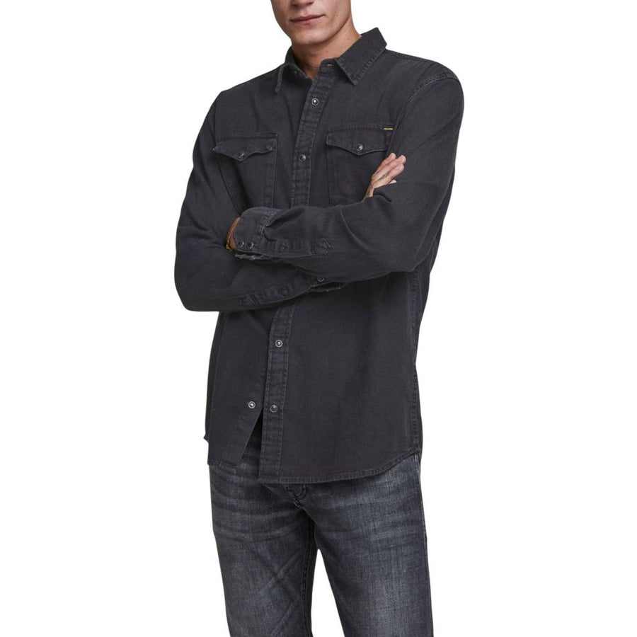 Jack Jones Schwarzes Denim-Hemd