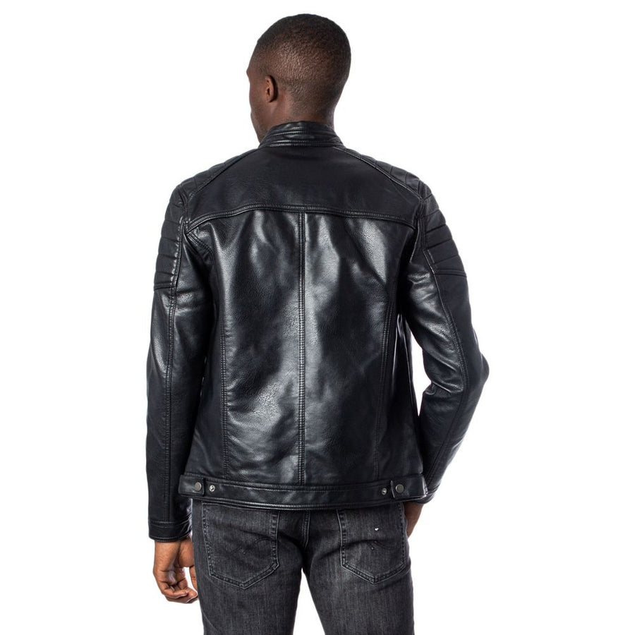 Jack Jones Schwarze Kunstlederjacke