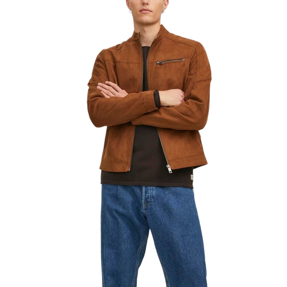 Jack Jones Beige Kunstleder-Mantel