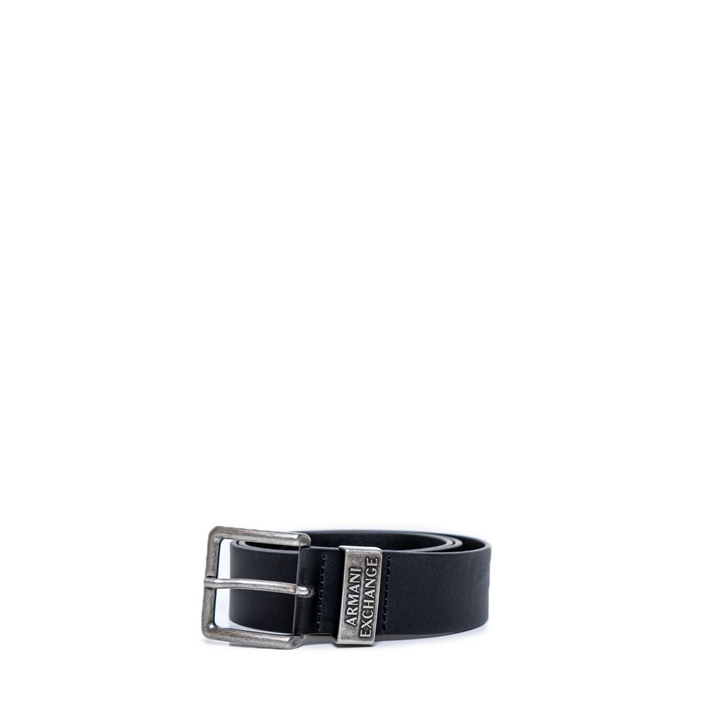Armani Exchange Black Leather Belt Regular