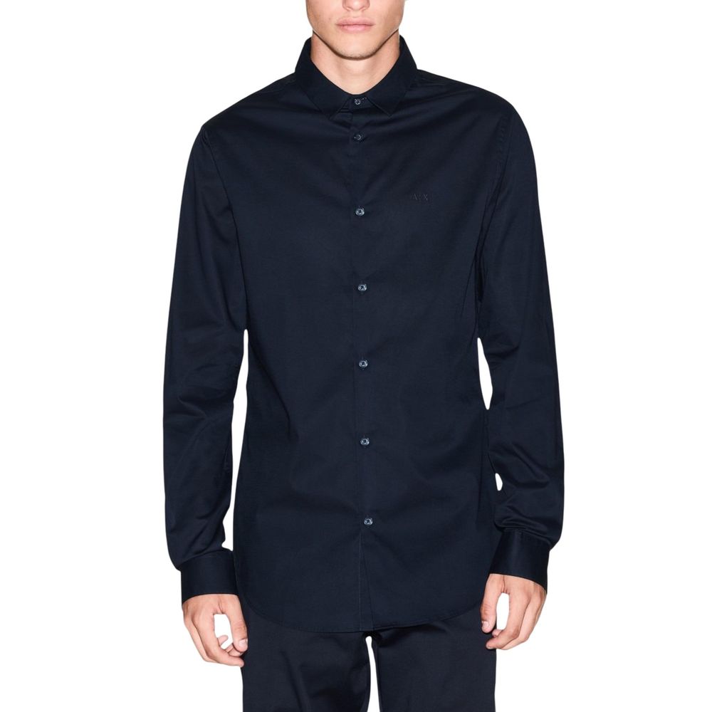 Armani Exchange Blaues Baumwollhemd