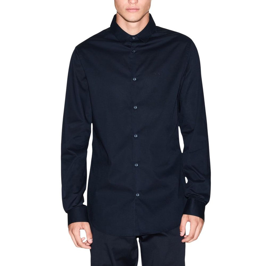 Armani Exchange Blaues Baumwollhemd