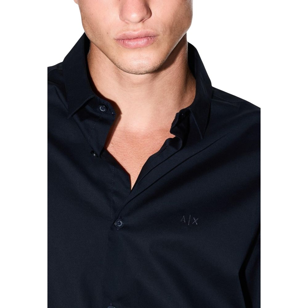 Armani Exchange Blaues Baumwollhemd
