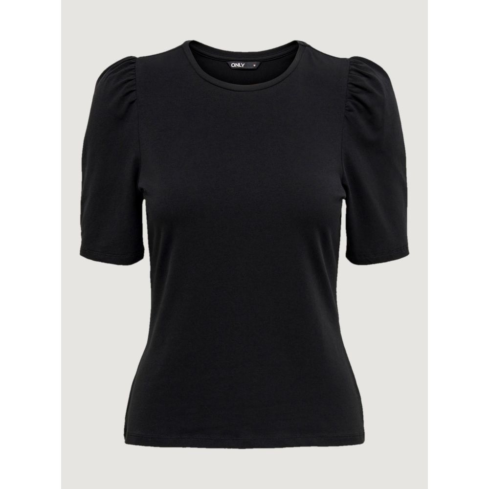 Only Schwarzes Baumwoll-T-Shirt