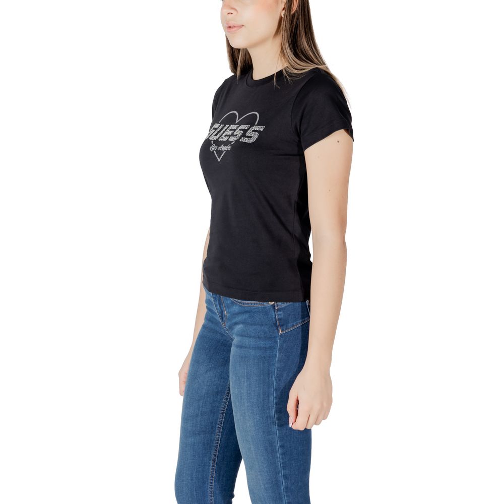 Guess Active Schwarzes Baumwoll-T-Shirt