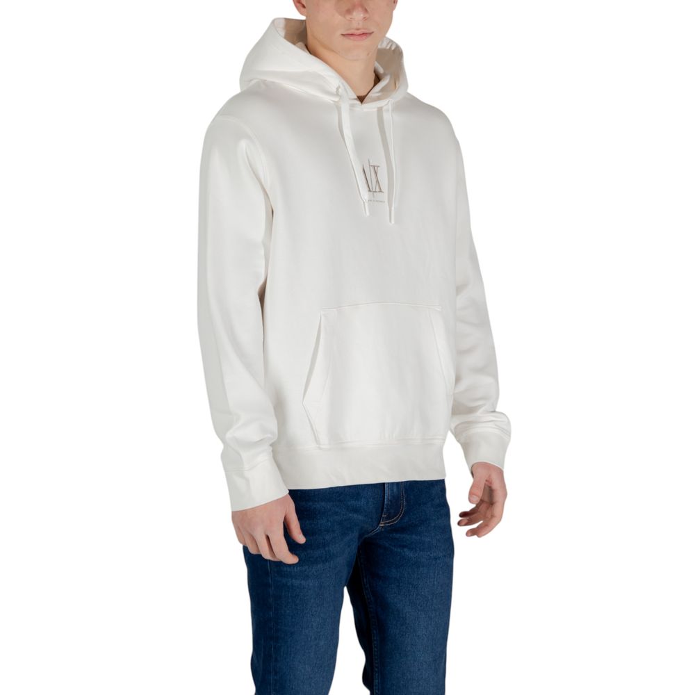 Armani Exchange Creme Baumwoll-Kapuzenpullover