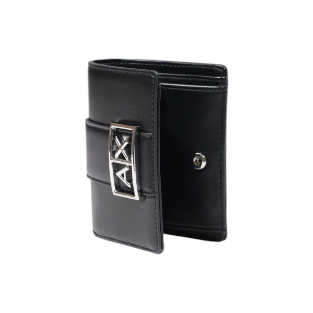 Armani Exchange Schwarzes Portemonnaie aus Polyester