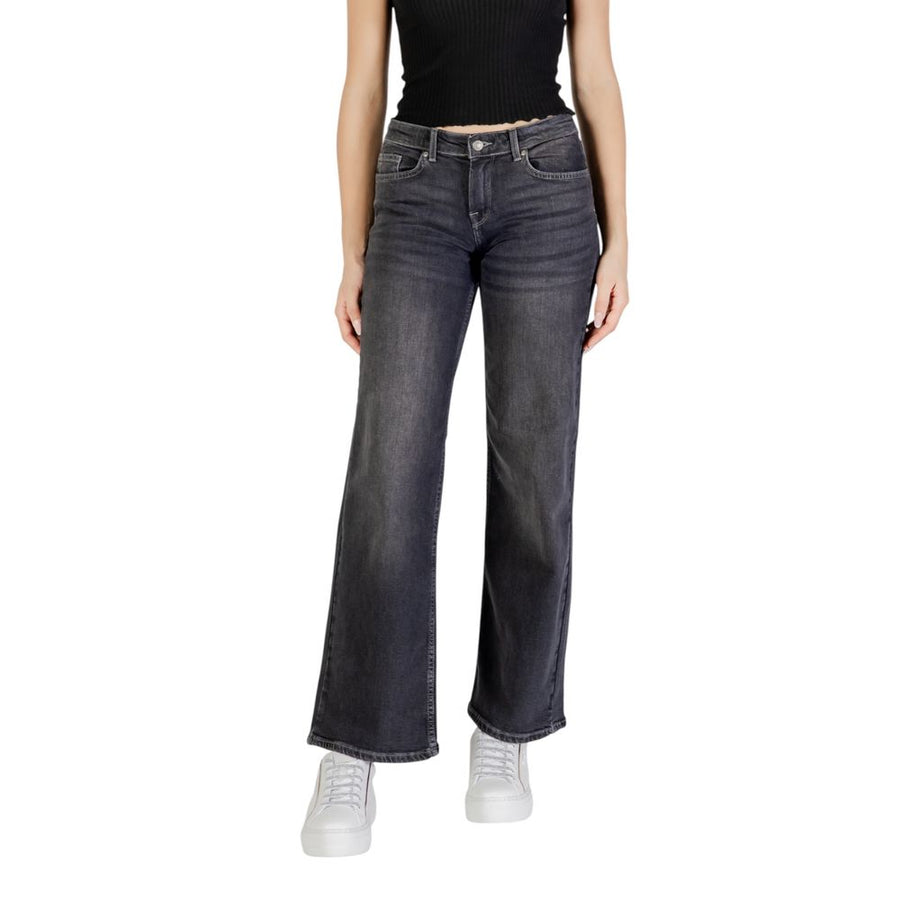 Only Schwarze Bootcut-Jeans aus Baumwolle