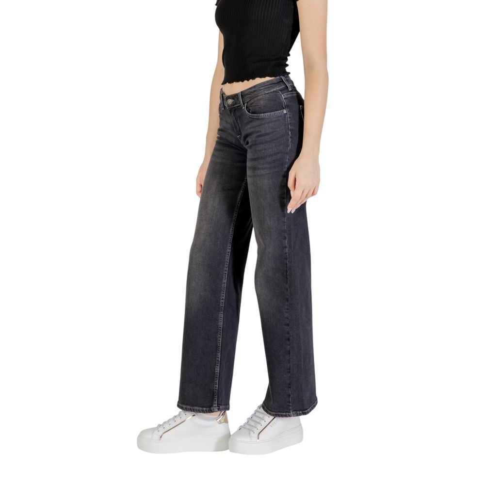 Only Schwarze Bootcut-Jeans aus Baumwolle