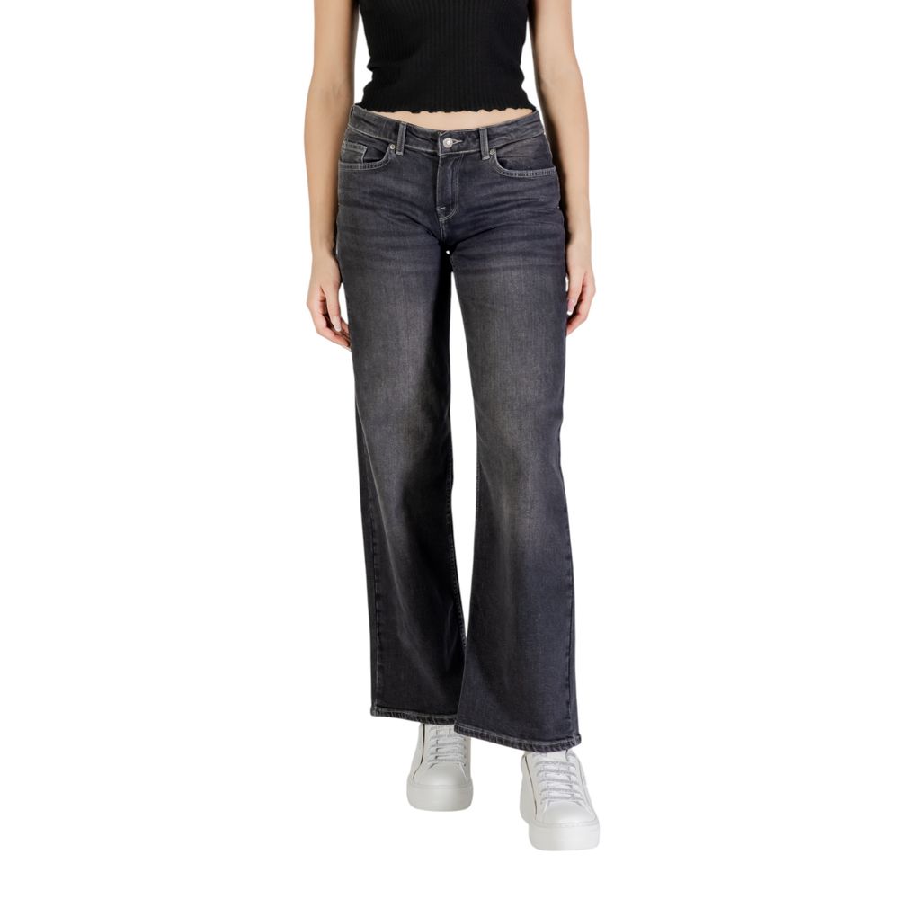 Only Schwarze Bootcut-Jeans aus Baumwolle