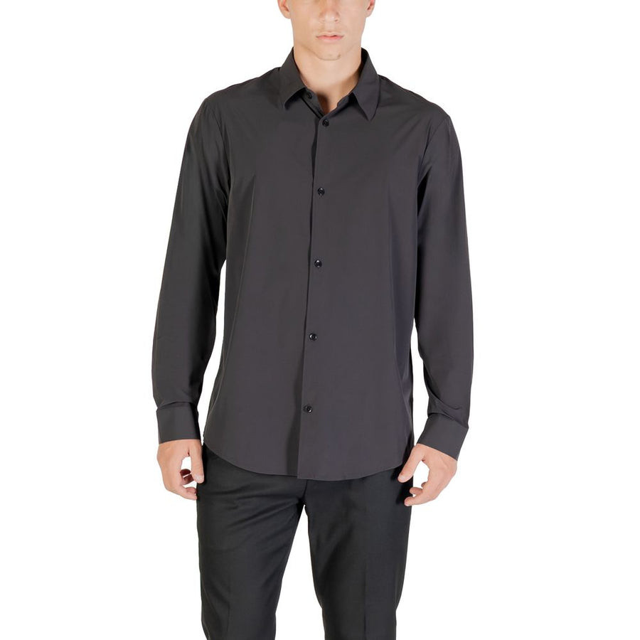 Armani Exchange Schwarzes Hemd aus Elasthan