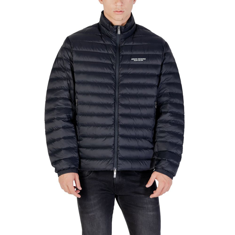 Armani Exchange Blauer Mantel aus Polyamid
