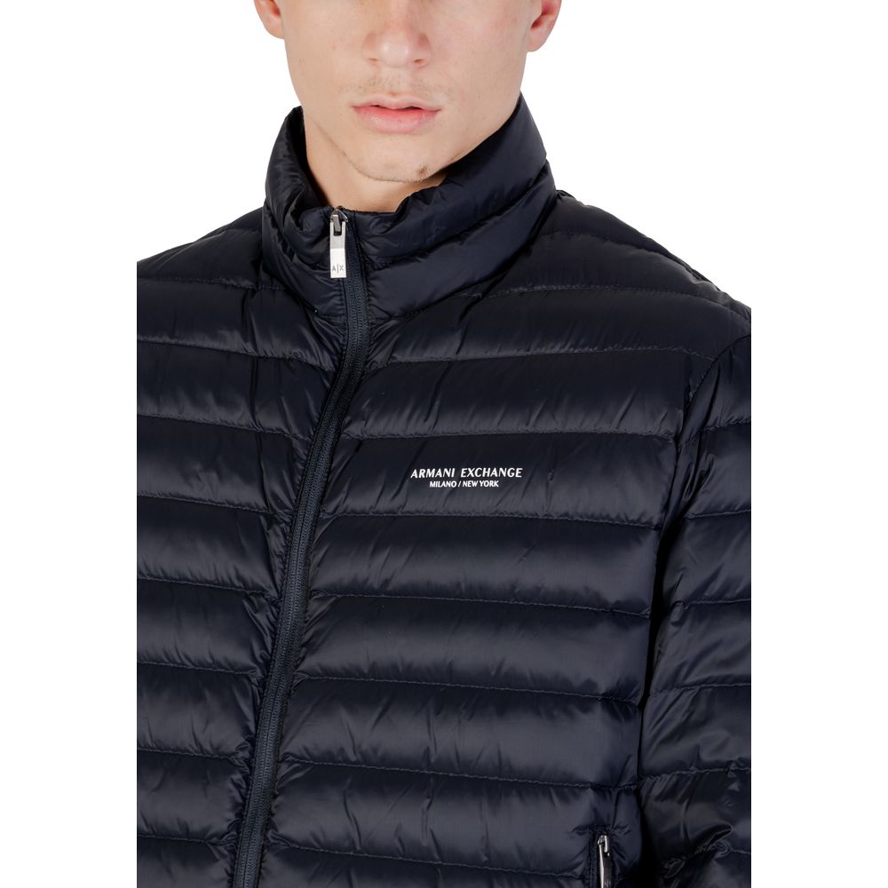 Armani Exchange Blauer Mantel aus Polyamid