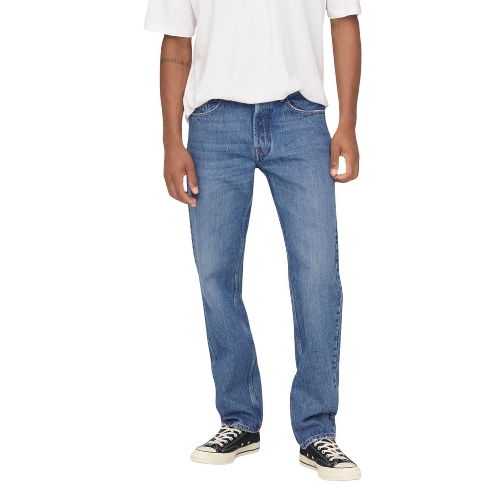 Only & Sons Blaue Baumwolljeans im Relaxed Fit