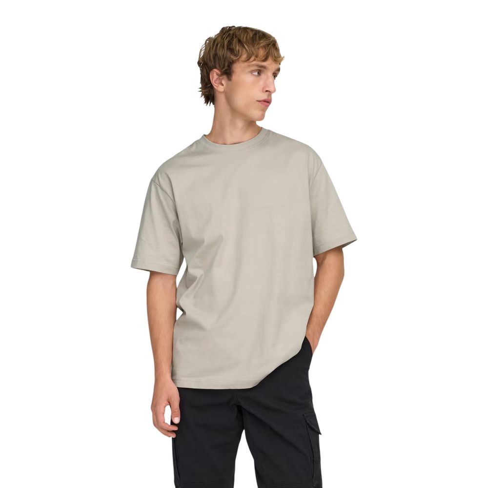 Only & Sons Beige Bio-Baumwoll-T-Shirt