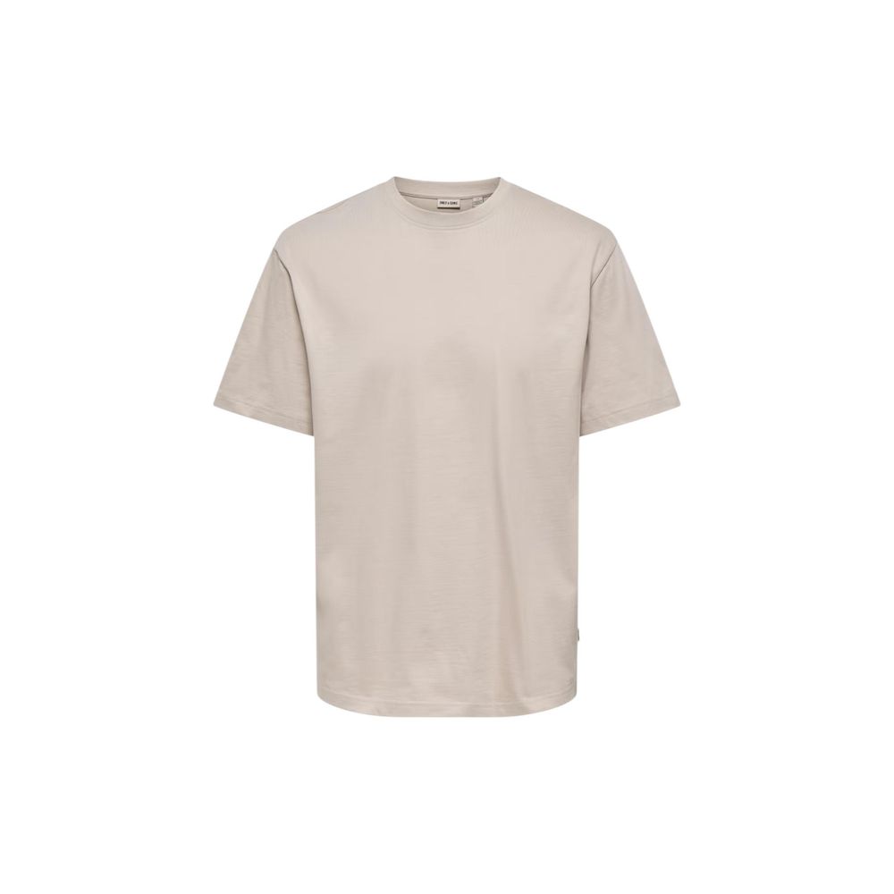 Only & Sons Beige Bio-Baumwoll-T-Shirt