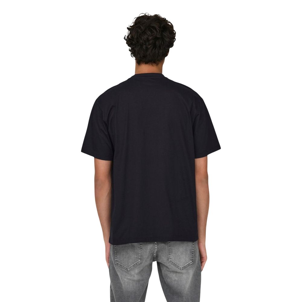 Only & Sons Schwarzes Bio-Baumwoll-T-Shirt