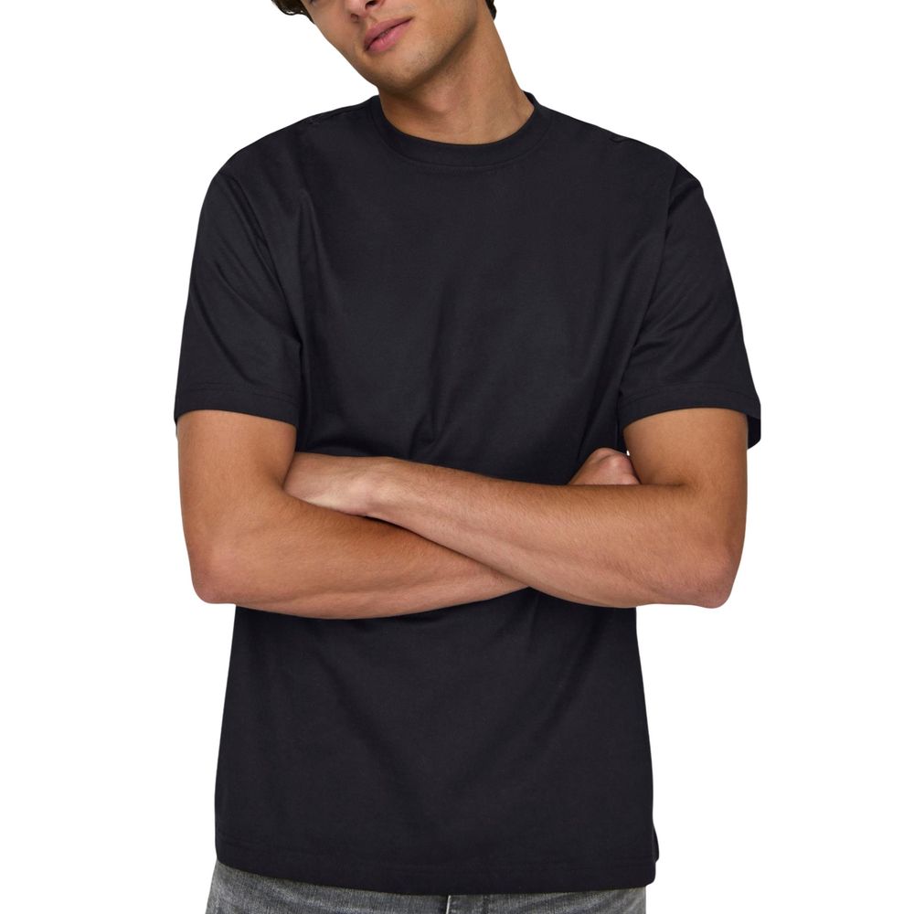 Only & Sons Schwarzes Bio-Baumwoll-T-Shirt