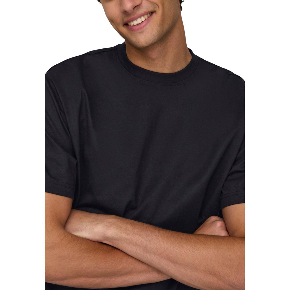 Only & Sons Schwarzes Bio-Baumwoll-T-Shirt