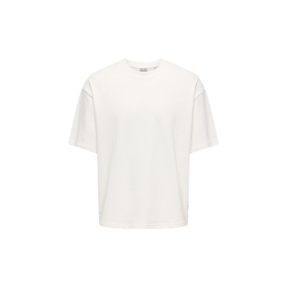 Only & Sons Cremefarbenes Baumwoll-T-Shirt