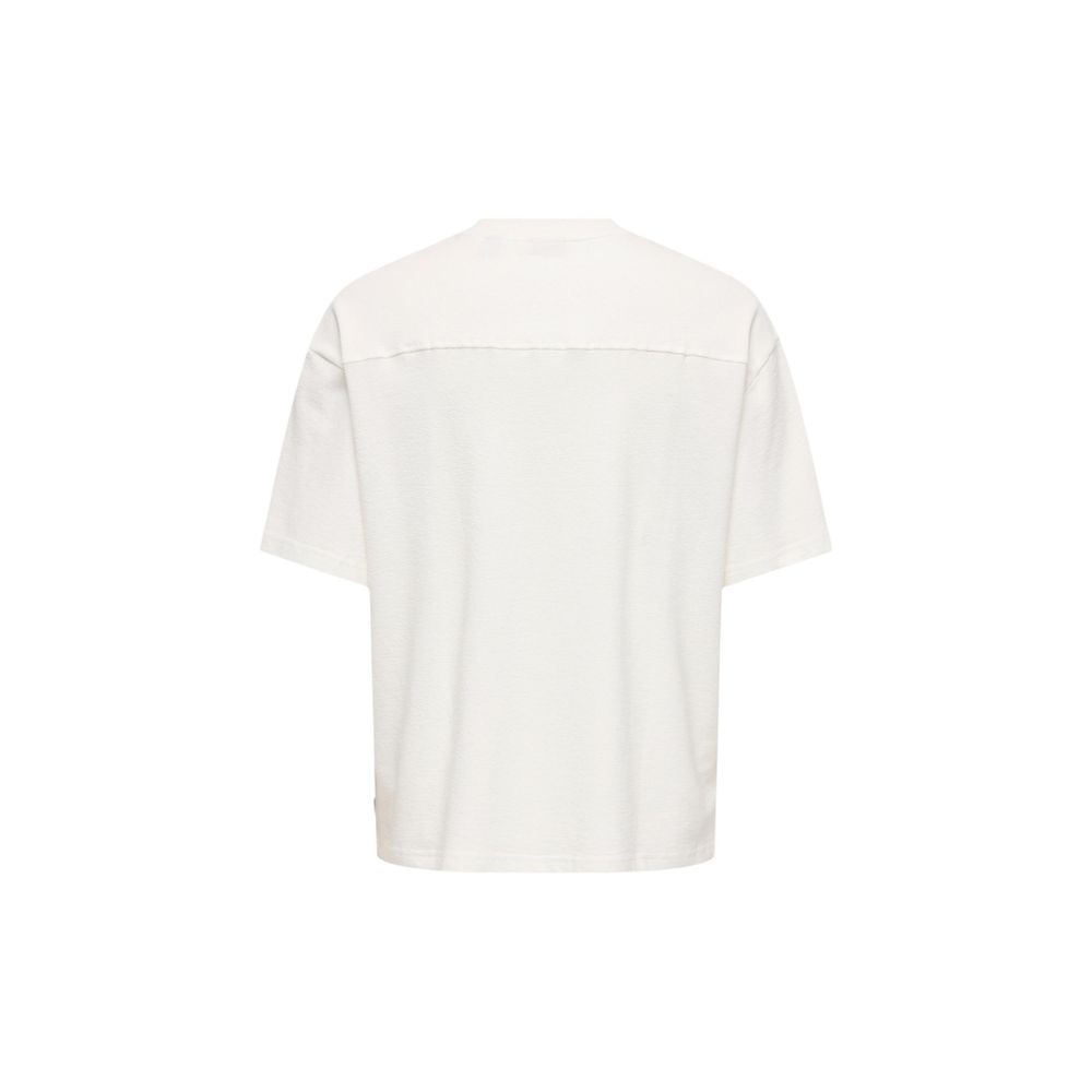 Only & Sons Cremefarbenes Baumwoll-T-Shirt