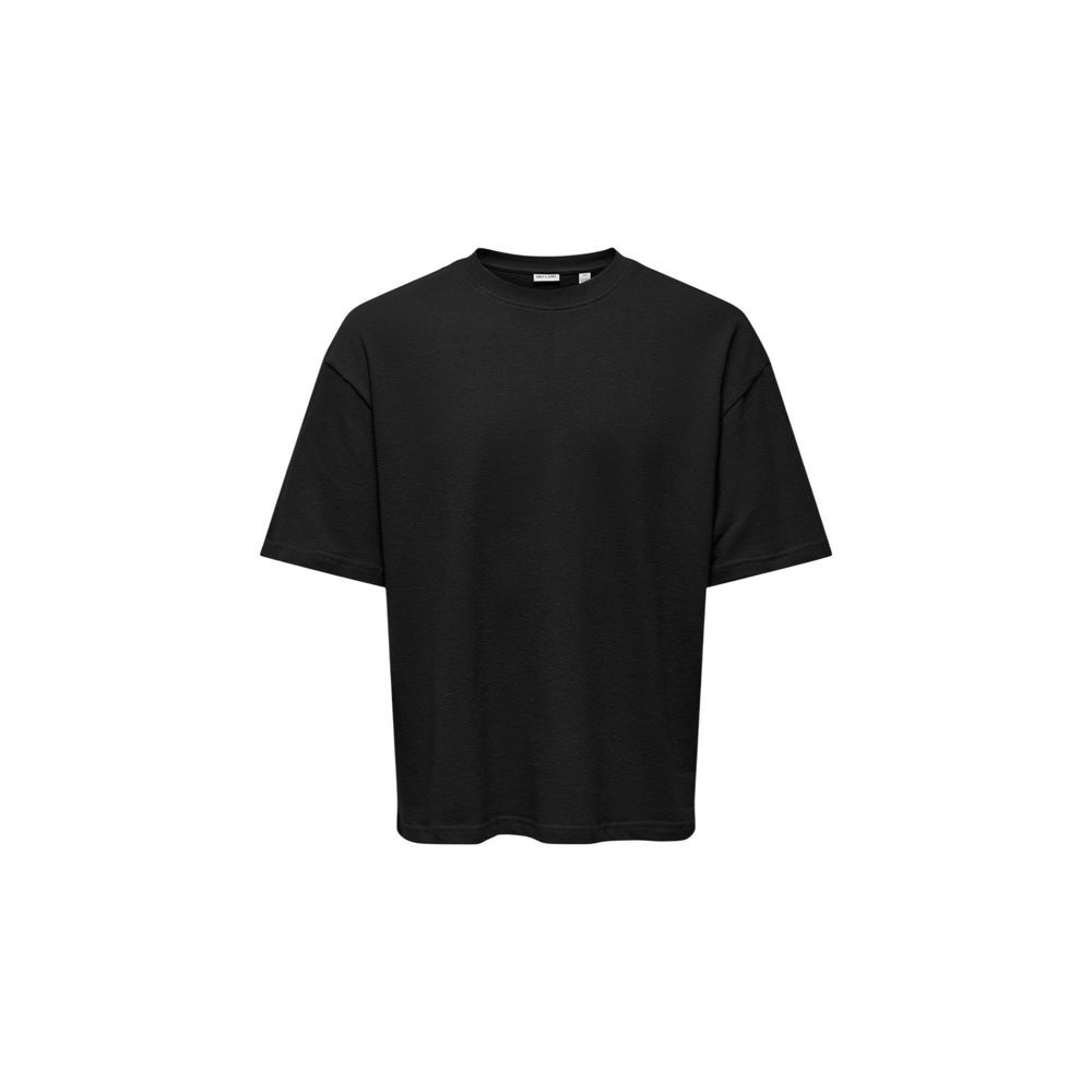 Only & Sons Schwarzes Baumwoll-T-Shirt