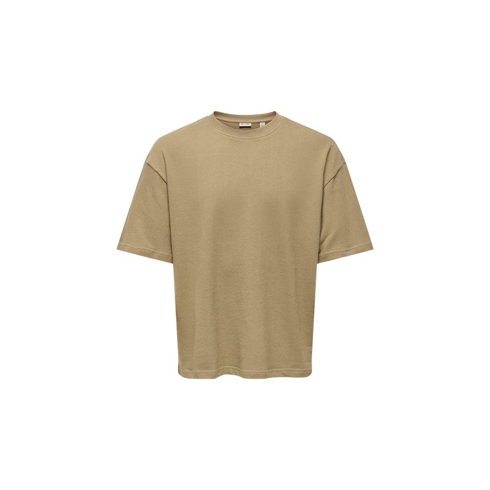Only & Sons Braunes Baumwoll-T-Shirt