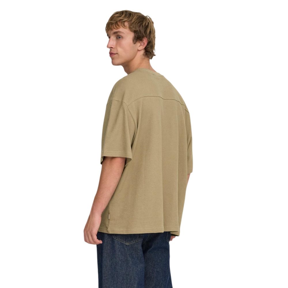 Only & Sons Braunes Baumwoll-T-Shirt