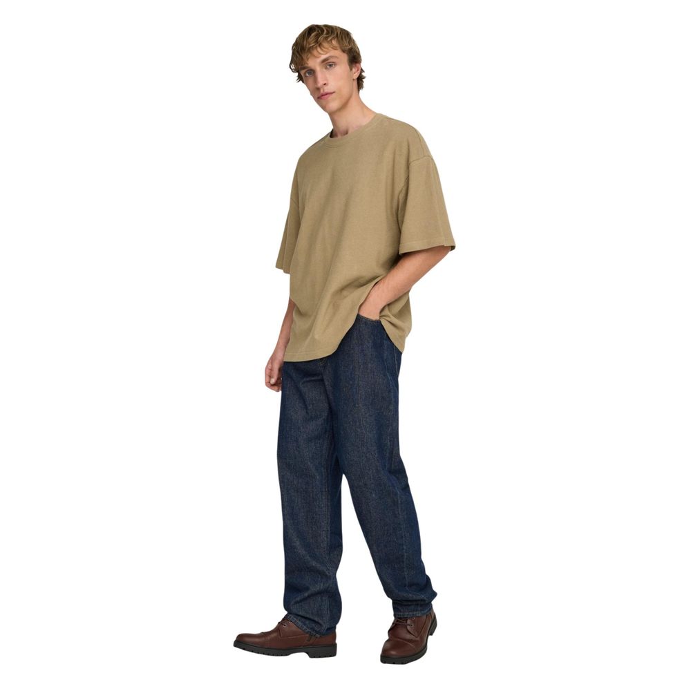Only & Sons Braunes Baumwoll-T-Shirt