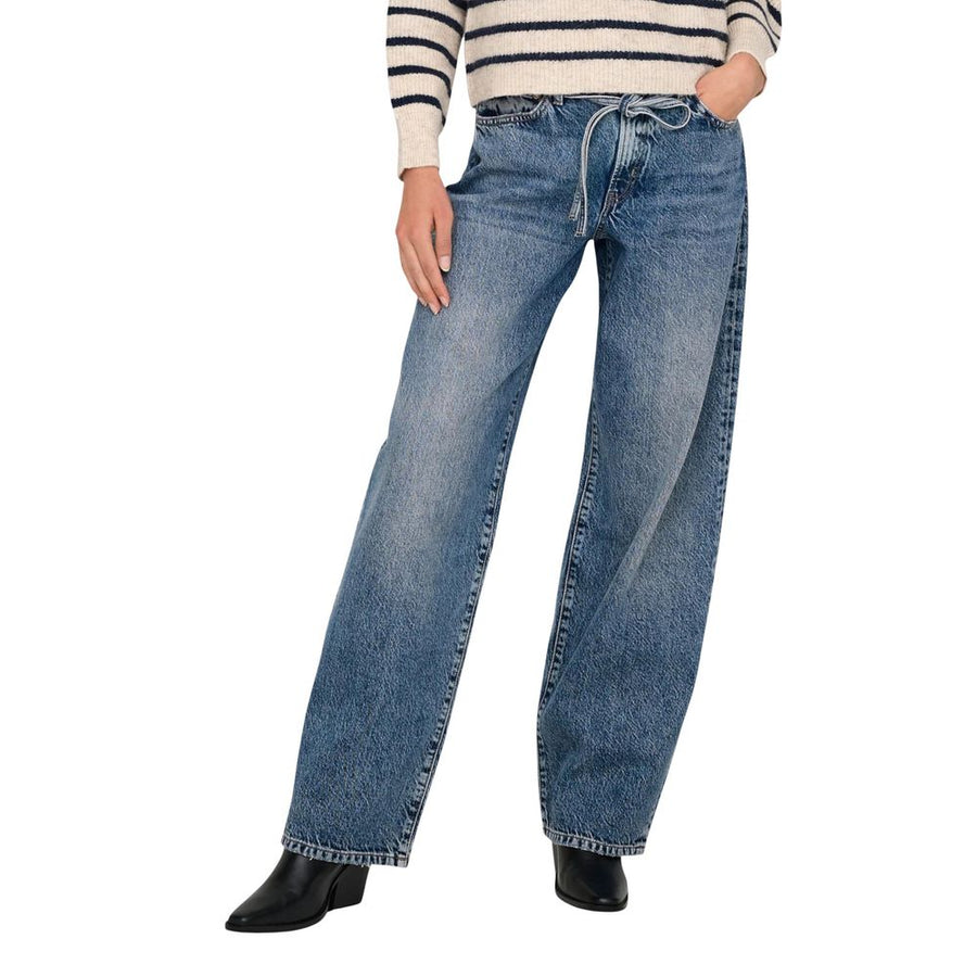 Only Hellblaue Bootcut-Jeans aus Baumwolle