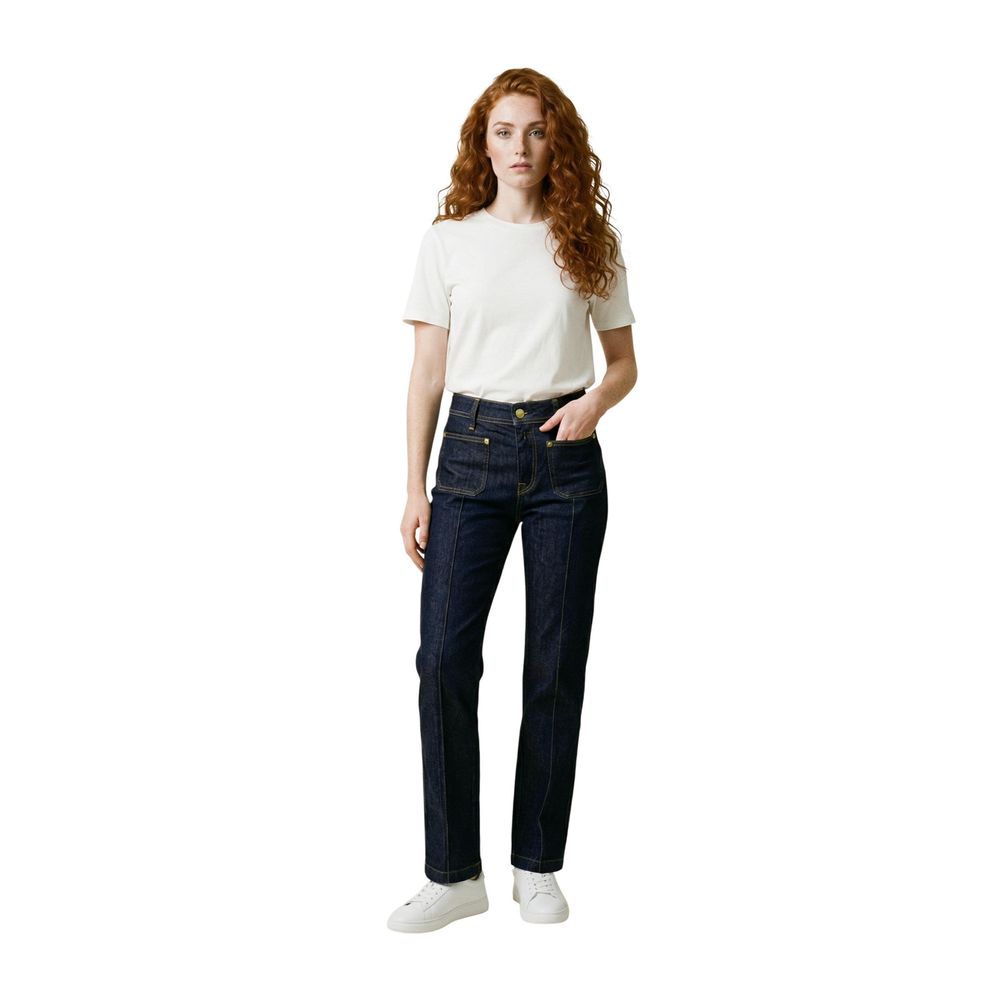 Replay Blaue Baumwoll-Mom-Jeans