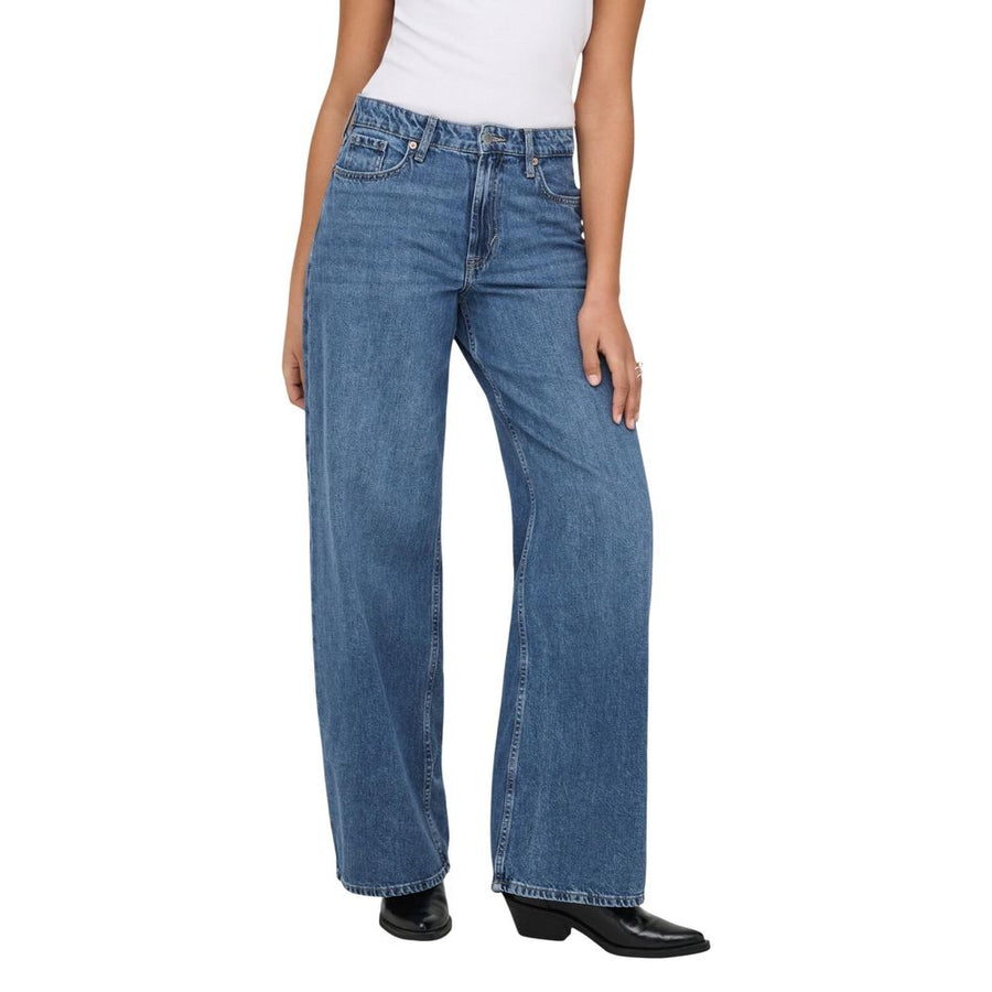 Only Blaue Baumwolljeans im Relaxed Fit